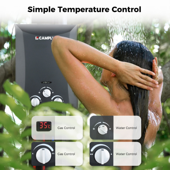 8 Liter Black Portable Water Heater