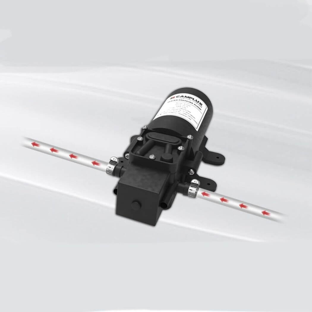 CAMPLUX 12V Pump 35PSI Self Priming Diaphragm 4.5LPM Caravan Shower Camping