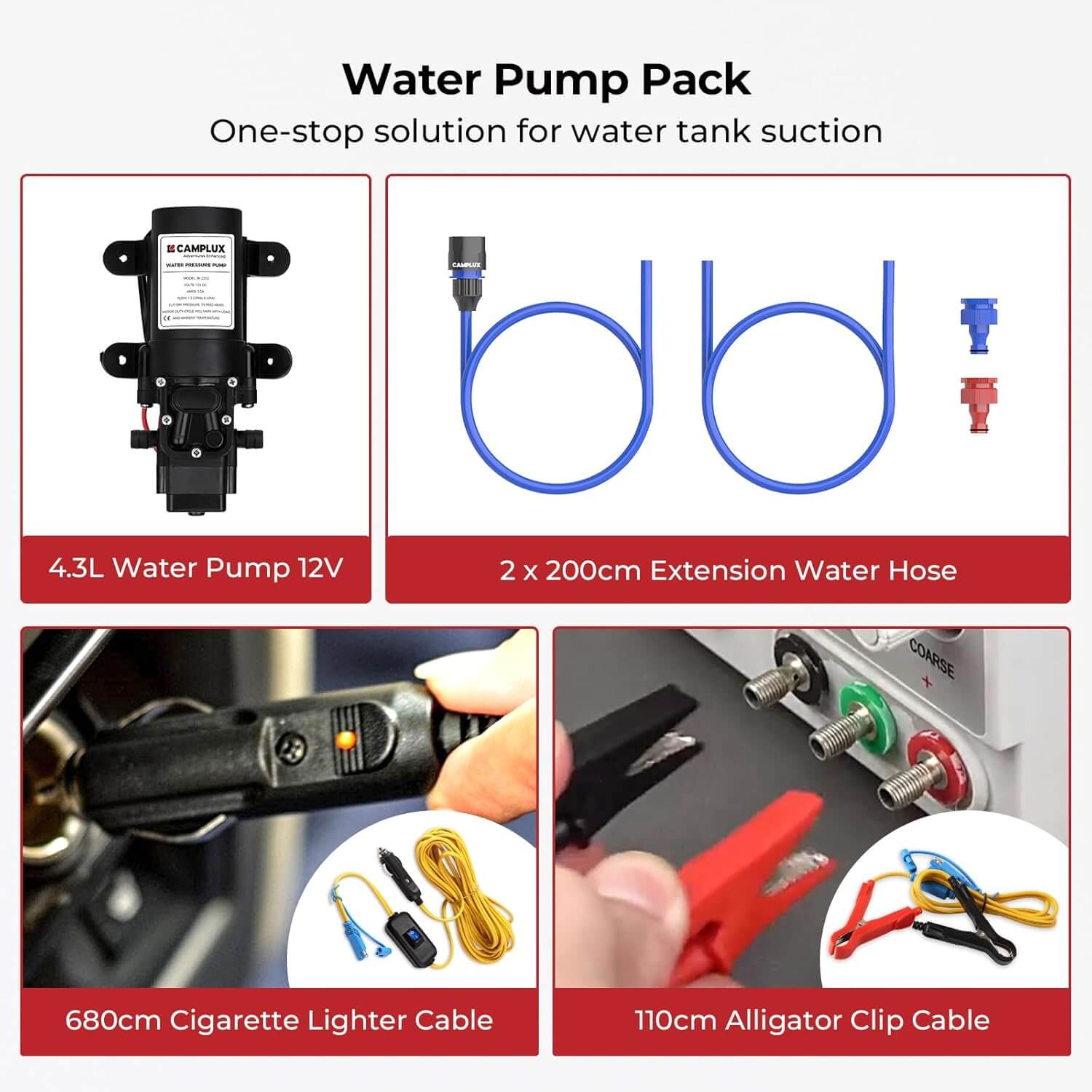 Camplux 5L Portable Water Heater w/ Pump Pack