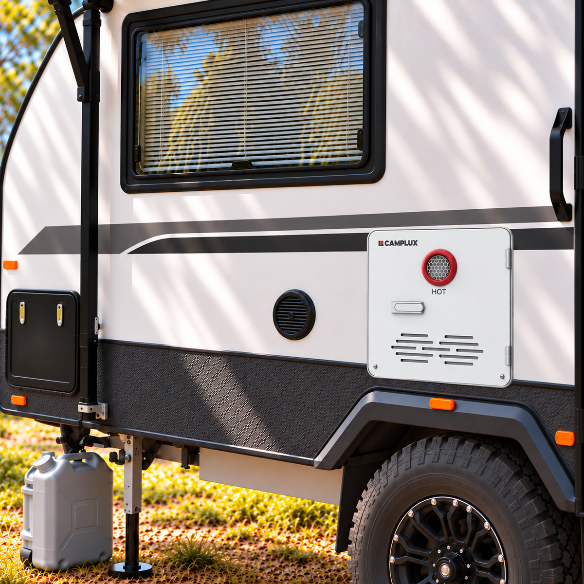 camplux re264 caravan tankless water heater rv installation scene