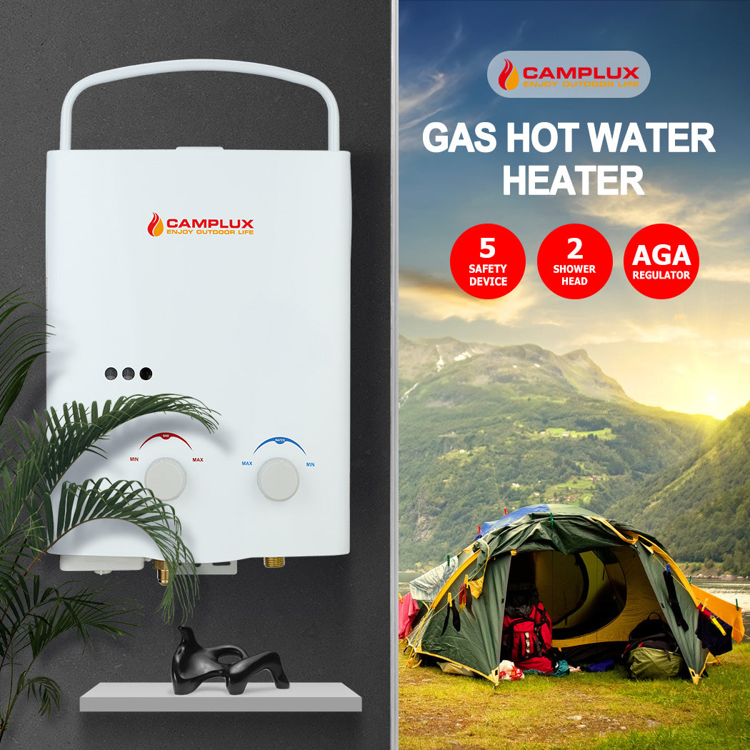 5 Liter Camplux Portable Water Heater & 4.3L Water Pump