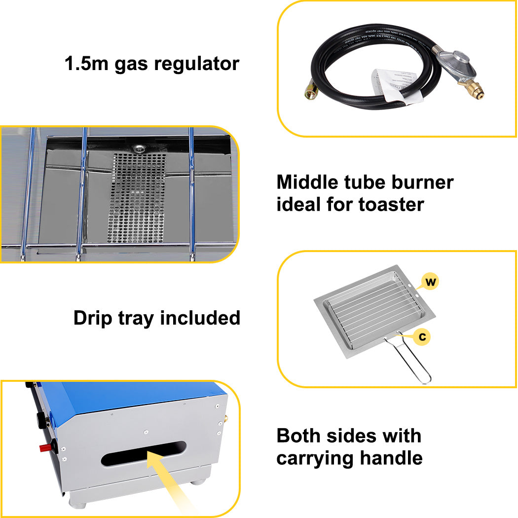 CAMPLUX Portable Camping Stove with Legs 2 Burner Gas Grill Butane BBQ Stove